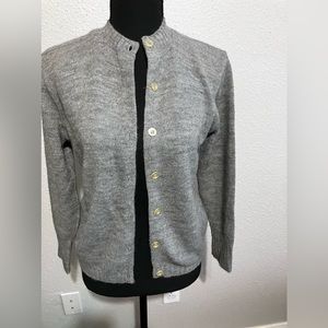 Vintage Sweater Cardigan - gray heather - ladies small - Long sleeve